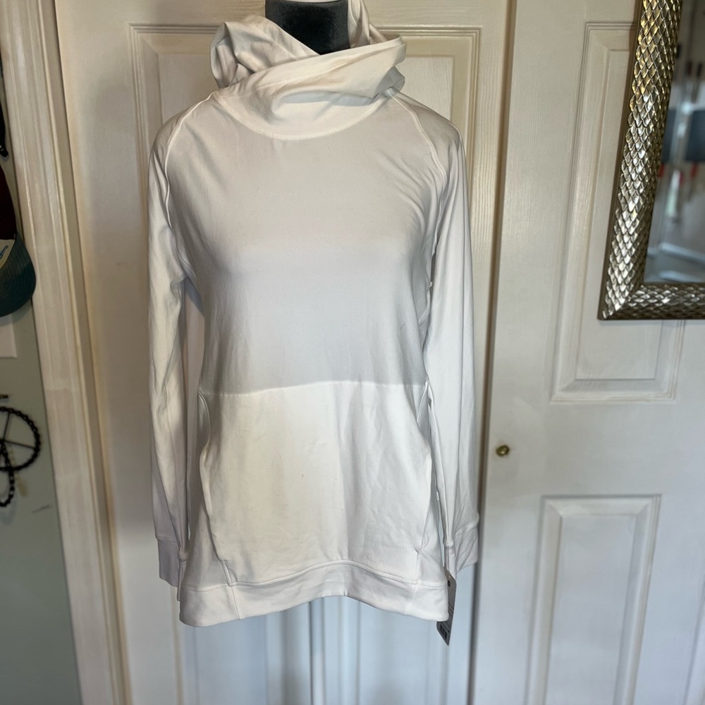 Apana White Hooded Yoga Sweatshirt